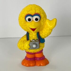 Vintage Sesame Street Big Bird PVC Figure Waving with Camera Jim Henson Toy